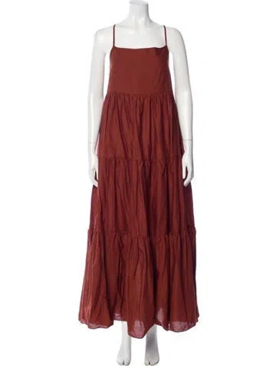 Pre-owned Matteau Square Neckline Long Dress W/ Tags In Brown