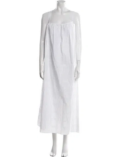 Pre-owned Matteau Square Neckline Long Dress In White