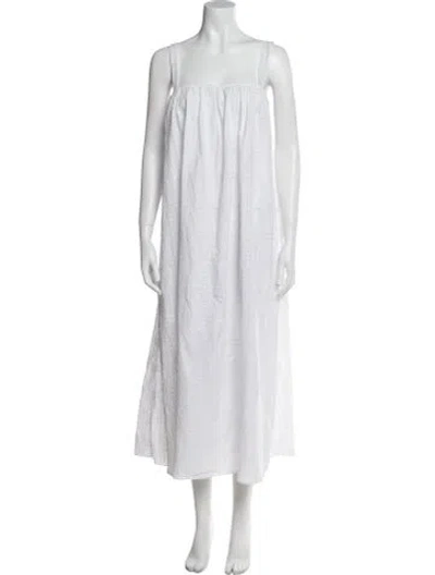 Pre-owned Matteau Square Neckline Long Dress In White