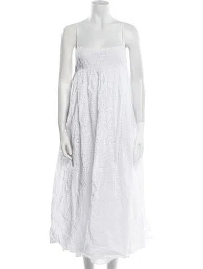 Pre-owned Matteau Square Neckline Long Dress In White