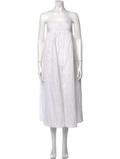 Pre-owned Matteau Square Neckline Long Dress In White