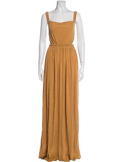 Pre-owned Matteau Square Neckline Long Dress In Yellow