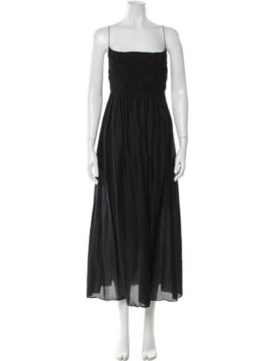 Pre-owned Matteau Square Neckline Midi Length Dress In Gray