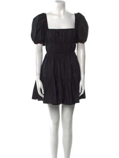 Pre-owned Matteau Square Neckline Mini Dress In Black