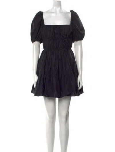 Pre-owned Matteau Square Neckline Mini Dress In Black