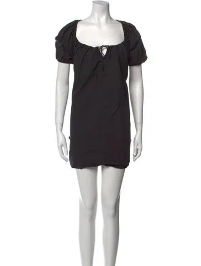 Pre-owned Matteau Square Neckline Mini Dress In Black