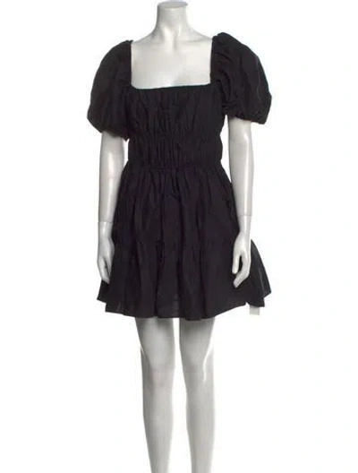 Pre-owned Matteau Square Neckline Mini Dress In Black