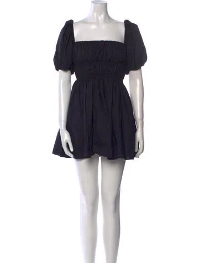 Pre-owned Matteau Square Neckline Mini Dress In Black
