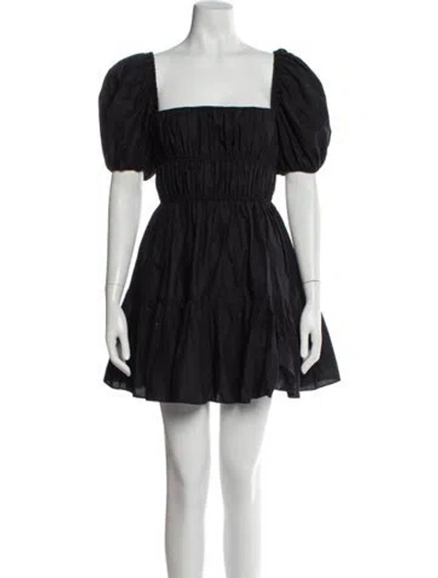 Pre-owned Matteau Square Neckline Mini Dress In Black