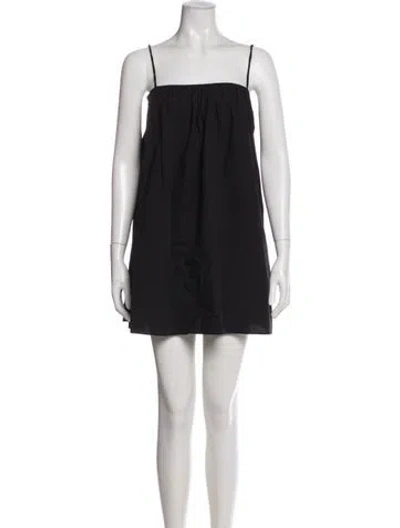 Pre-owned Matteau Square Neckline Mini Dress In Black