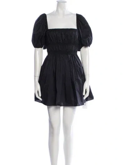 Pre-owned Matteau Square Neckline Mini Dress In Black