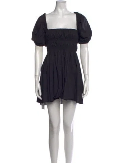Pre-owned Matteau Square Neckline Mini Dress In Black