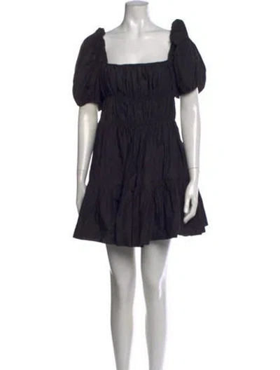 Pre-owned Matteau Square Neckline Mini Dress In Black