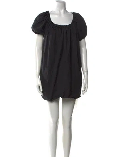Pre-owned Matteau Square Neckline Mini Dress In Black