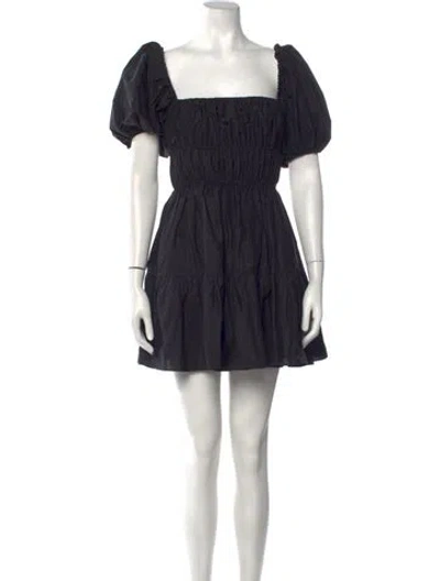 Pre-owned Matteau Square Neckline Mini Dress In Black