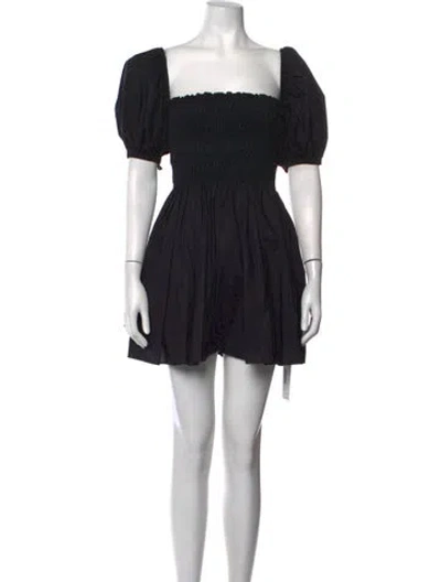 Pre-owned Matteau Square Neckline Mini Dress In Black