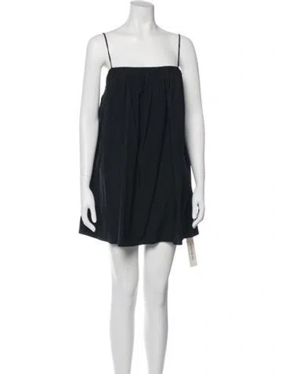 Pre-owned Matteau Square Neckline Mini Dress In Blue