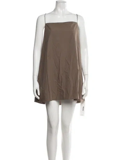 Pre-owned Matteau Square Neckline Mini Dress In Brown