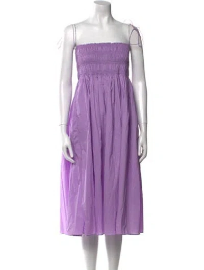 Pre-owned Matteau Square Neckline Mini Dress In Purple