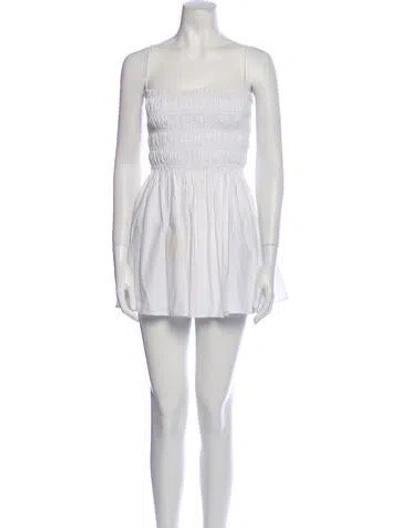 Pre-owned Matteau Square Neckline Mini Dress In White