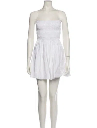 Pre-owned Matteau Square Neckline Mini Dress In White