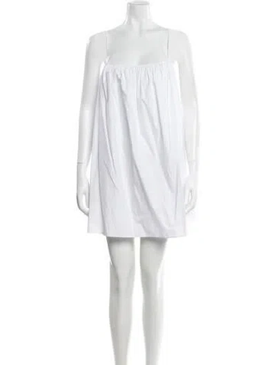 Pre-owned Matteau Square Neckline Mini Dress In White