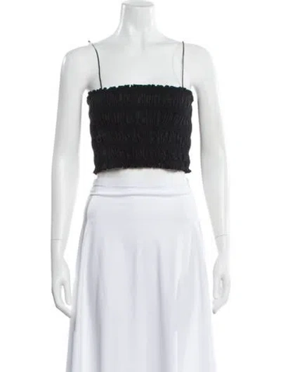 Pre-owned Matteau Square Neckline Sleeveless Crop Top In Gray