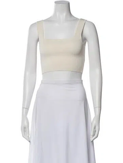 Pre-owned Matteau Square Neckline Sleeveless Crop Top In Neutral