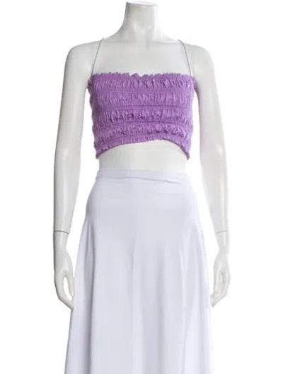Pre-owned Matteau Square Neckline Sleeveless Crop Top In Purple