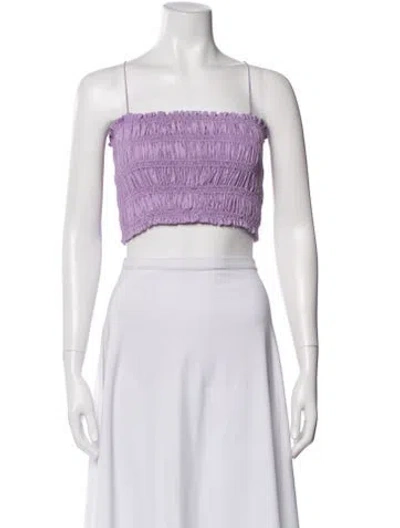 Pre-owned Matteau Square Neckline Sleeveless Crop Top In Purple