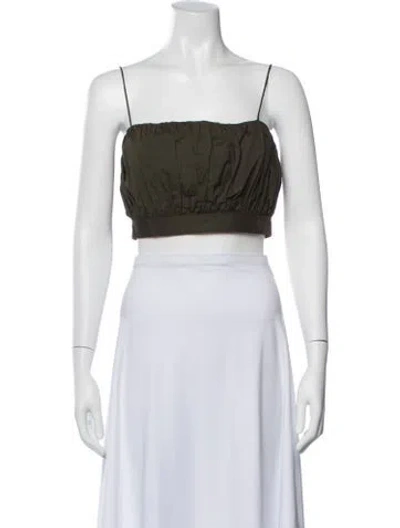 Pre-owned Matteau Square Neckline Sleeveless Crop Top W/ Tags In Green