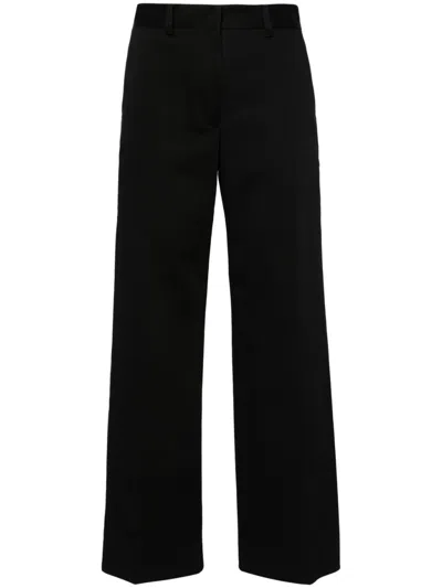 Matteau Black Straight-leg Twill Trousers