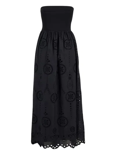 Matteau Strapless Broderie-anglaise Maxi Dress In Black