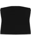 Matteau Strapless Knit Crop Top In 黑色