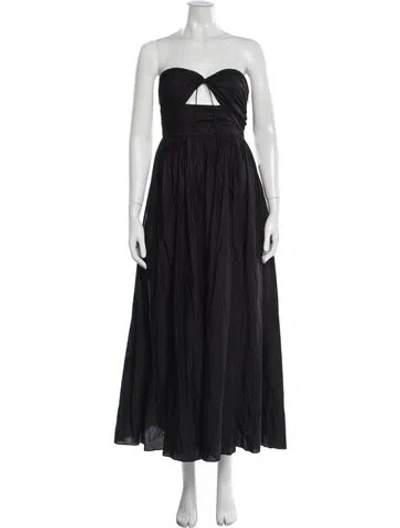 Pre-owned Matteau Strapless Long Dress In Black