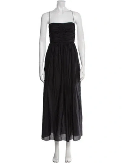 Pre-owned Matteau Strapless Long Dress In Black