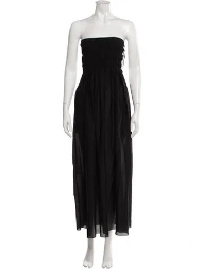 Pre-owned Matteau Strapless Long Dress In Black