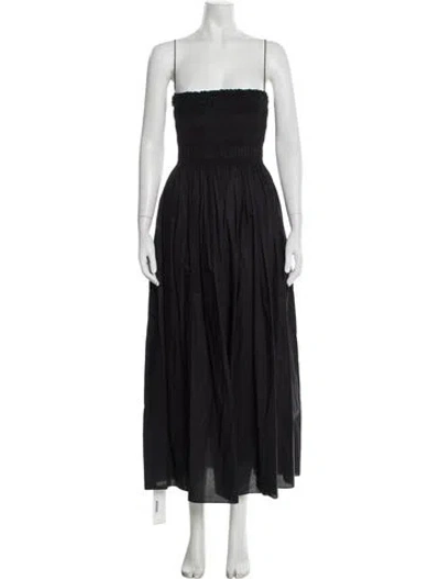 Pre-owned Matteau Strapless Long Dress In Black