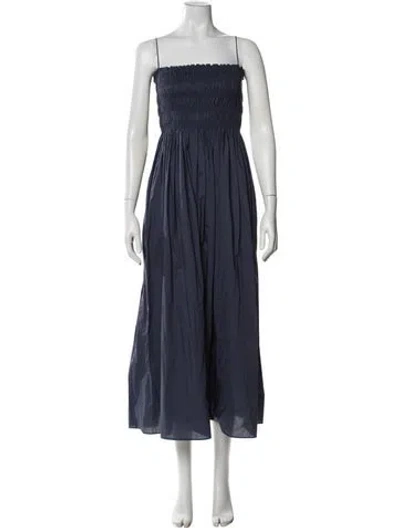 Pre-owned Matteau Strapless Long Dress In Blue