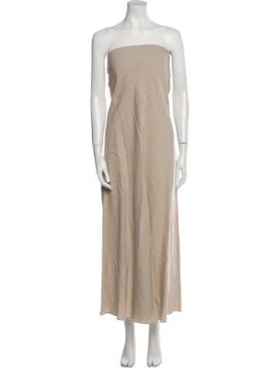 Pre-owned Matteau Strapless Long Dress In Neutral