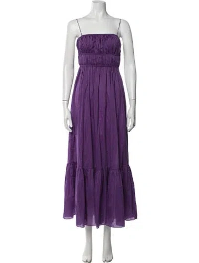 Pre-owned Matteau Strapless Long Dress In Purple