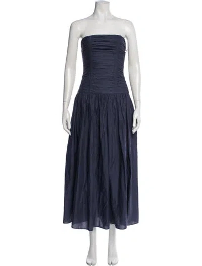 Pre-owned Matteau Strapless Long Dress W/ Tags In Blue