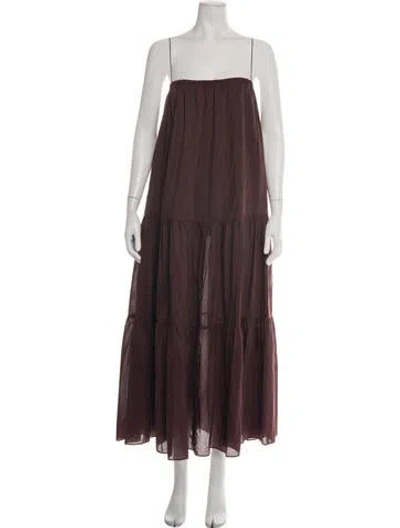 Pre-owned Matteau Strapless Long Dress W/ Tags In Brown