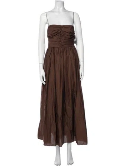 Pre-owned Matteau Strapless Long Dress W/ Tags In Brown