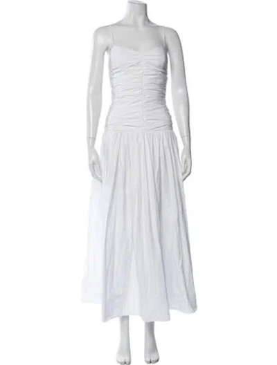 Pre-owned Matteau Strapless Long Dress In White