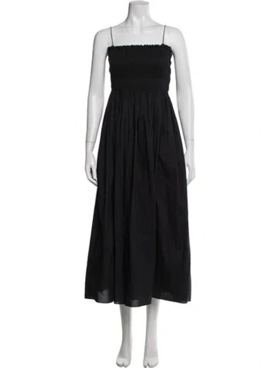 Pre-owned Matteau Strapless Midi Length Dress In Black