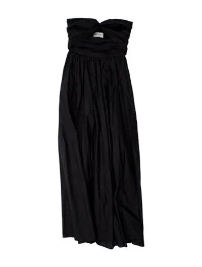 Pre-owned Matteau Strapless Midi Length Dress In Blue