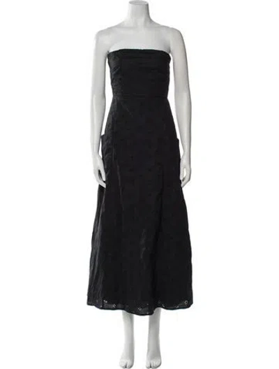 Pre-owned Matteau Strapless Midi Length Dress In Blue