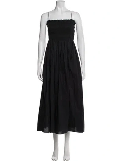 Pre-owned Matteau Strapless Midi Length Dress In Blue