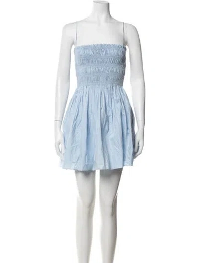 Pre-owned Matteau Strapless Mini Dress In Blue
